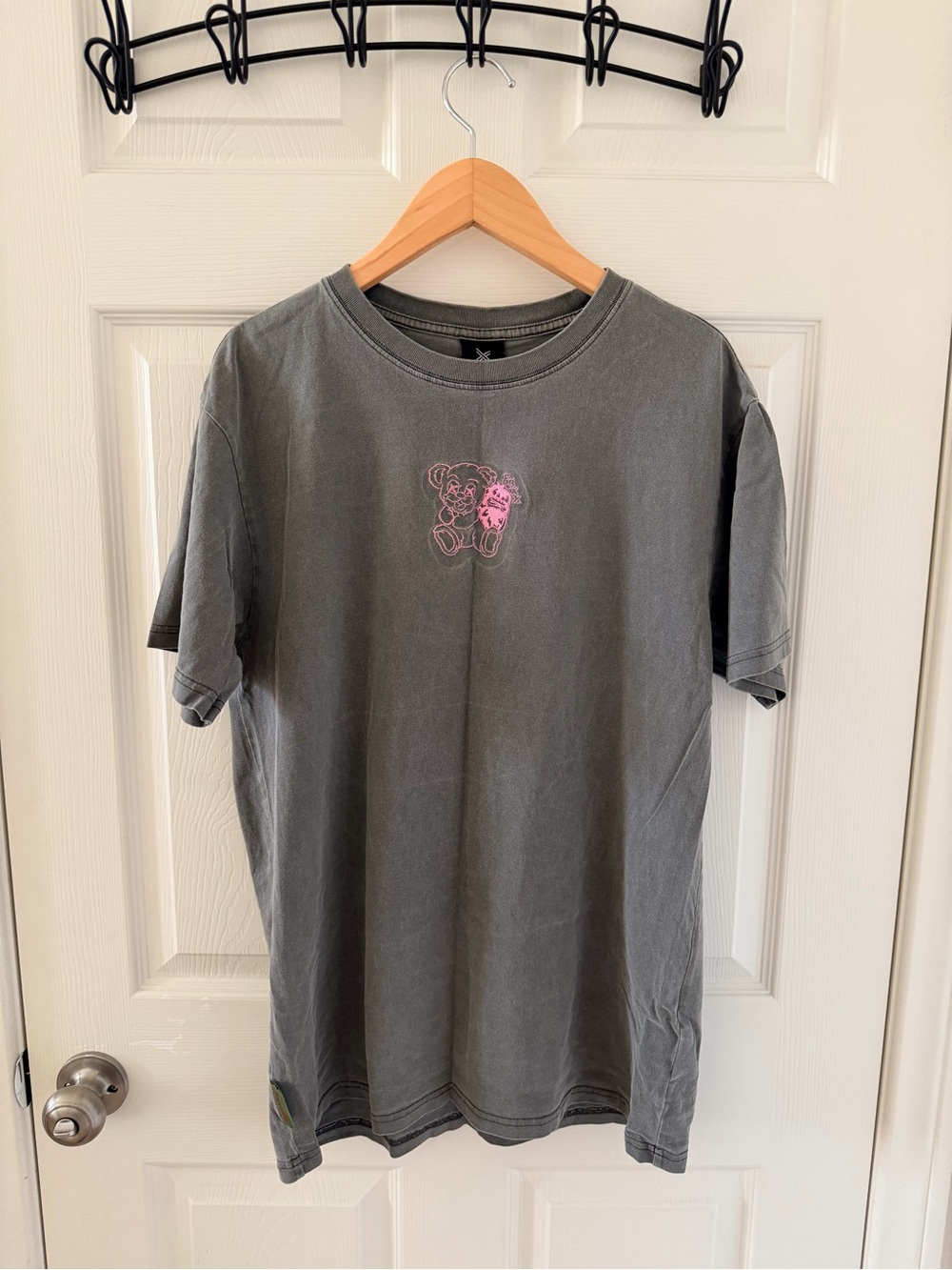 fingercroxx Bear Tee | Washed Grey | Size M